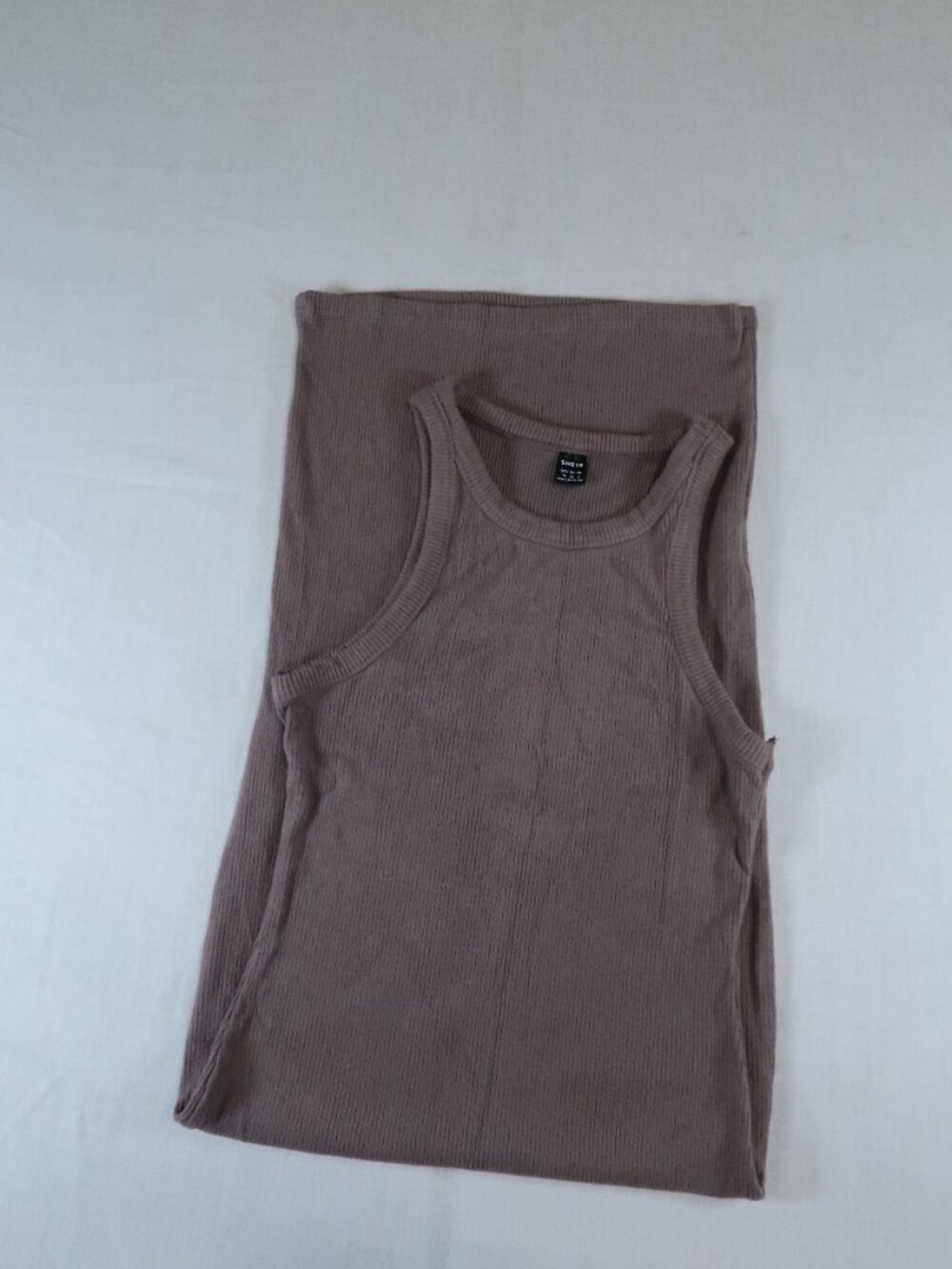 SHEIN Brown Ultra Stretch Ribbed Maxi Dress Medium Fall Bodycon Tank Dress
